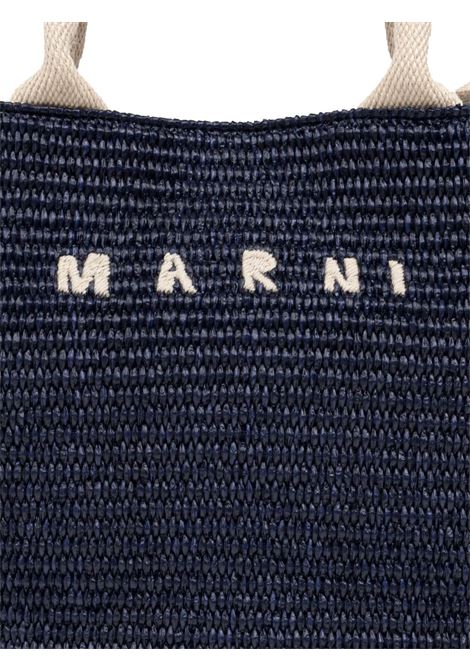 small rafia tote bag woman navy MARNI | SHMP0077U0 P386000B90